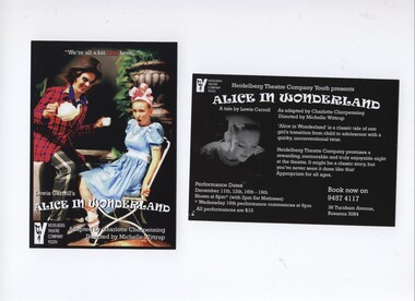 Program Photos Poster Articles, Alice in Wonderland by Lewis Carroll adapted by Charlotte Chorpenning directed by Michelle Wittrup