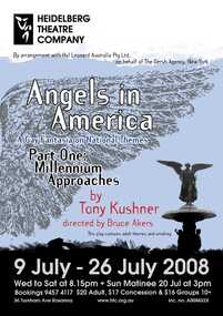 Program Photos Newsletter Poster Articles Memorabilia, Angels in America, Part One: Millennium Approaches by Tony Kushner by arrangement with Hal Leonard Australia Pty. Ltd. on behalf of The Gersh Agency, New York directed by Bruce Akers