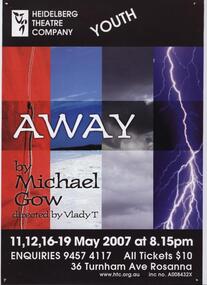 Program Photos Poster Articles, Away by Michael Gow directed by Vlady T