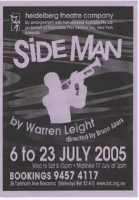 Program Photos Newsletter Poster Articles Memorabilia, Sideman by Warren Leight  by arrangement with Hal Leonard Australia Pty. Ltd. on behalf of Dramatists Play Service Inc. New York directed by Bruce Akers