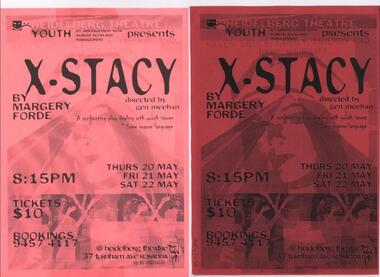 Program Poster Youth, X-STACY by Margery Forde by arrangement with Kubler Auckland Management directed by Gen Meehan