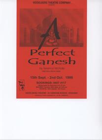 Program Photos Newsletter Poster Articles, A Perfect Ganesh by Terrence McNally directed by Bruce Akers