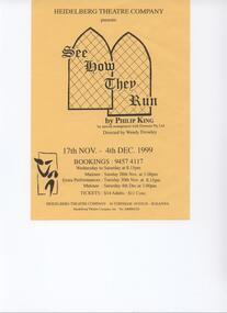 Program Photos Newsletter Poster Articles Memorabilia, See How They Run by Philip King by special arrangement with Dominie Pty Ltd directed by Wendy Drowley