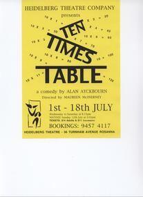 Program Photos Newsletter Poster Articles Memorabilia, Ten Times Table by Alan Ayckbourn directed by Maureen McInerney