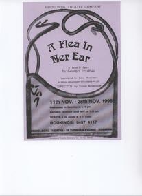 Program Photos Newsletter Poster Articles, A Flea In Her Ear by Georges Feydeau by special arrangement with Dominie Pty Ltd directed by Trevor Bickerstaff