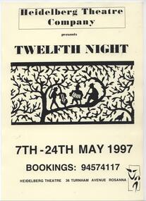 Program Photos Newsletter Poster Articles, Twelfth Night by William Shakespeare directed by Mark Stratford