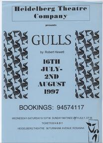 Program Photos Newsletter Poster, Gulls by Robert Hewett directed by Dorothy Pound