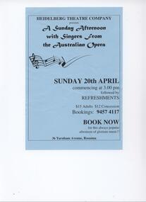 Newsletter Playbill Special Events, 1997 HTC General Memorabilia Fashion Parade Opera