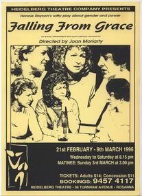 Program Photos Newsletter Poster Articles, Falling From Grace by Hannie Rayson by special arrangement with Hilary Linstead & Associates directed by Joan Moriarty