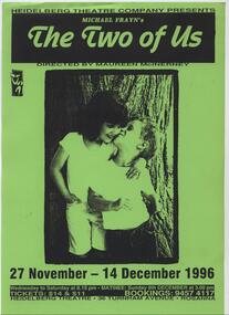 Program Photos Newsletter Poster, The Two of Us by Michael Frayn directed by Maureen McInerney