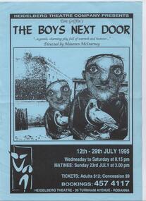 Program Photos Poster Articles, The Boys Next Door by Tom Griffin directed by Maureen McInerney