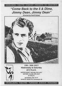 Come Back to the 5 & Dime, Jimmy Dean, Jimmy Dean by Ed Gracyzk directed by Geoff Hickey, Program Photos Newsletter Poster