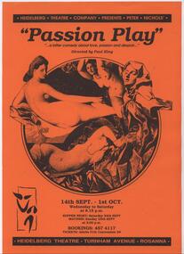 Program Photos Newsletter Poster Articles, Passion Play by Peter Nichols directed by Paul King