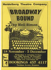 Program Photos Newsletter Poster Articles, Broadway Bound by Neil Simon directed by Doug Bennett