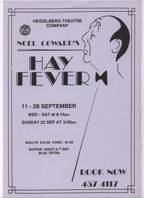 Program Photos Newsletter Poster Articles Memorabilia, Hay Fever by Noel Coward directed by Doug Bennett
