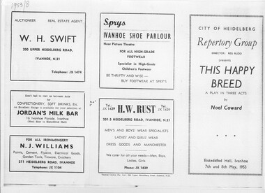 Program Review Articles, This Happy Breed by Noel Coward directed by Mel Morgan