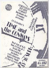 Program Photos Newsletter Poster Articles, Time and the Conways by J.B. Priestley directed by Gordon Dunlop