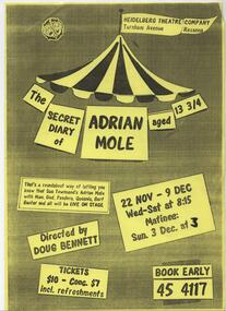 Program Photos Review Newsletter Poster Articles, The Secret Diary of Adrian Mole Aged 13 and 3/4 by Sue Townsend directed by Doug Bennett