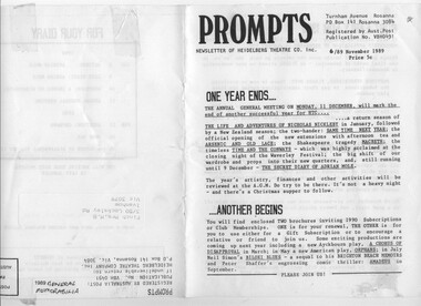 Newsletter Articles Memorabilia, 1989 HTC General Memorabilia
