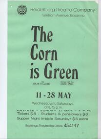 Program Photos Newsletter Poster Articles Memorabilia, The Corn is Green by Emlyn Williams directed by David Small
