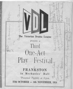 Program, Various Heavens by E. Ross Williamson directed by Tony Doogood