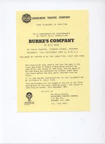 Program Photos Reviews Newsletter Special Events, Burke's Company by Bill Reed directed by David Small