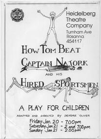 Program Poster Youth, How Tom Beat Captain Najork and His Hired Sportsmen by Russell Hoban directed by Deirdre Oliver