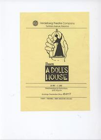 Program Photos Newsletter Poster Articles, A Doll's House by Henrik Ibsen directed by Carleen Thoernberg