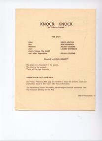 Program Photos Newsletter, Knock Knock by Jules Feiffer directed by Doug Bennett