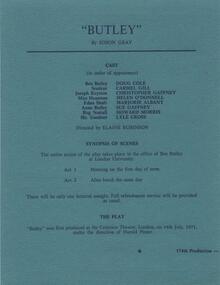 Program Photos, Butley by Simon Gray directed by Elaine Robinson