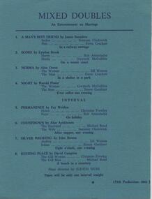 Program Photos, Mixed doubles by various authors directed by Judith Muir