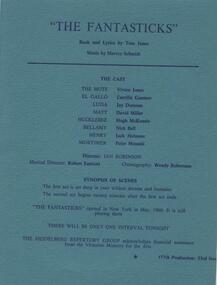 Program, The fantasticks by Tom Jones directed by Ian Robinson