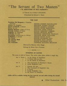 Program Photos Articles, The servant of two masters by Carlo Goldoni directed by Alice Bugge