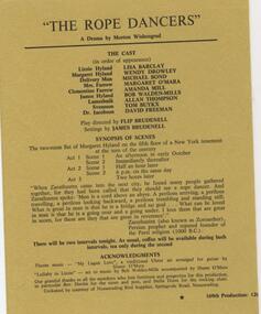 Program Photos Article, The rope dancers by Morton Wishengrad directed by Flip Brudenell