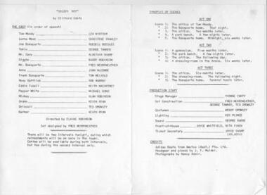 Program Photos Newsletter Article, Golden boy by Clifford Odets directed by Elaine Robinson