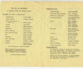 Program Articles, The key of happiness by Alastair Sharp and Michael Polack directed by Alastair Sharp