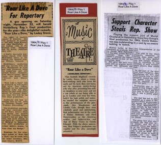 Program Newsletter Articles, Roar like a dove by Lesley Storm directed by Donald Vidgen