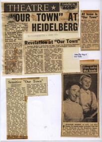 Program Newsletter Articles, Our town by Thornton Wilder directed by Michael Walker