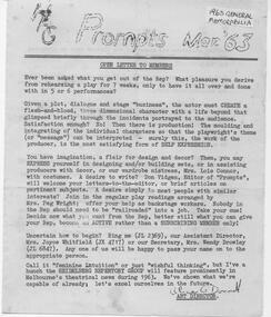 Newsletter Articles, 1963 General Memorabilia