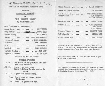 Program Articles, The offshore island by Marghanita Laski directed by William Cherrey