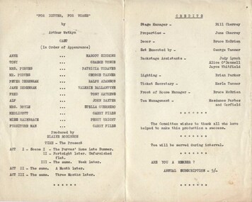 Program articles, For better or worse by Arthur Watkyn directed by Elaine Robinson