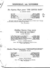 Program Articles, The willow pattern by Eric Willings directed by Patrick Phillips