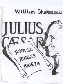 Program, Julius Ceasar by William Shakespeare directed by Tony Doogood