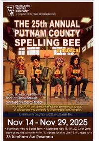 Memorabilia - Program Photos Posters, The 25th Annual Putnam County Spelling Bee - A Musical.  Music and lyrics by William Finn.  Book by Rachel Sheinkin.  Conceived by Rebecca Feldman. Directed by Tim Scott