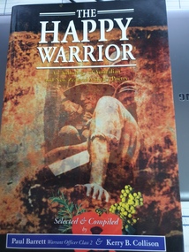 soft cover fiction book, The Happy Warrior, 2001