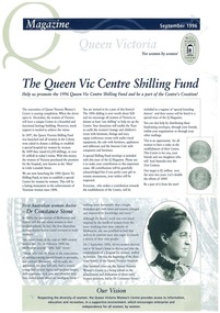 Newsletter, Q Magazine - The Queen Vic Centre Shilling Fund, September 1996