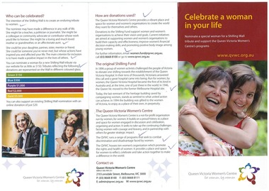 Pamphlet, Celebrate a woman in your life, c.2009