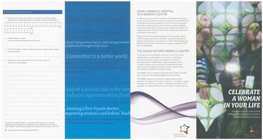 Pamphlet, Celebrate a woman in your life, c.2010