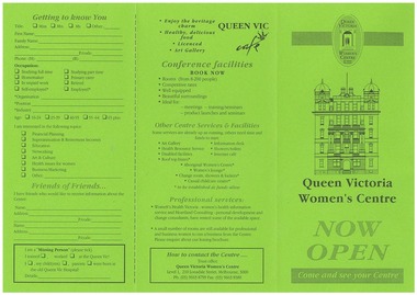 Pamphlet, Come and see your centre, c.December 1996