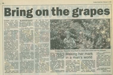 Newspaper Excerpt, Making her mark in a man's world, 9 February 1997